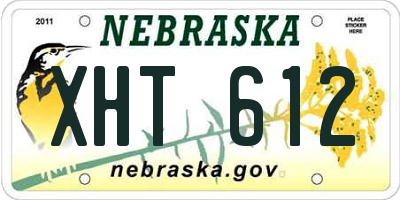 NE license plate XHT612