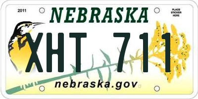 NE license plate XHT711