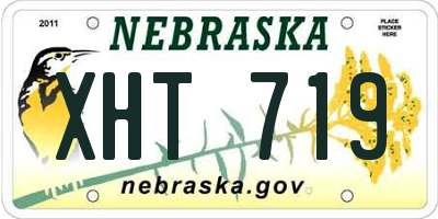 NE license plate XHT719