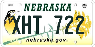 NE license plate XHT722