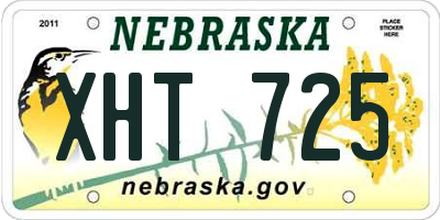 NE license plate XHT725