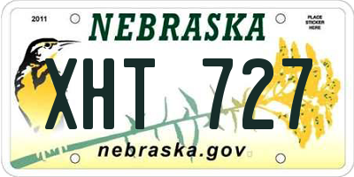 NE license plate XHT727