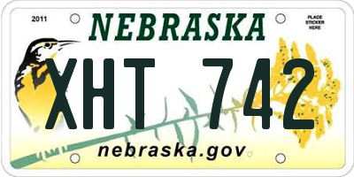 NE license plate XHT742