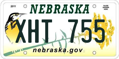 NE license plate XHT755