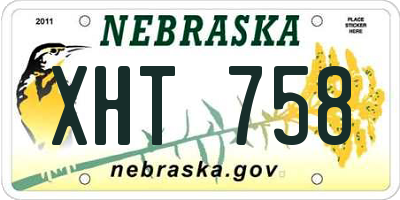 NE license plate XHT758
