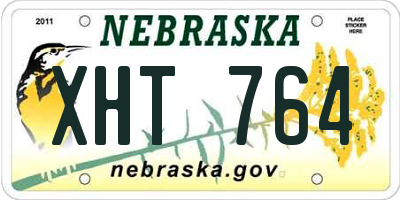 NE license plate XHT764