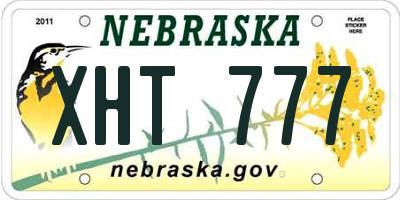 NE license plate XHT777