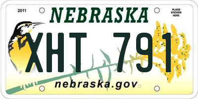 NE license plate XHT791