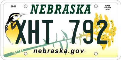 NE license plate XHT792