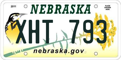 NE license plate XHT793