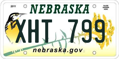 NE license plate XHT799