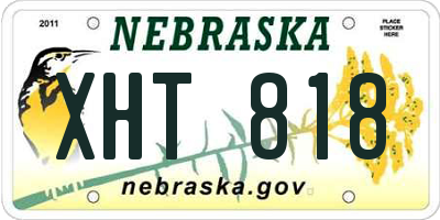 NE license plate XHT818