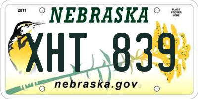 NE license plate XHT839