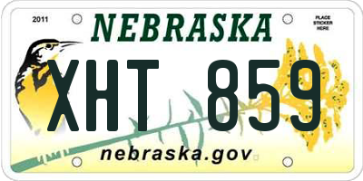NE license plate XHT859