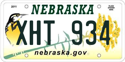 NE license plate XHT934
