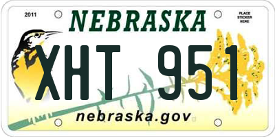 NE license plate XHT951