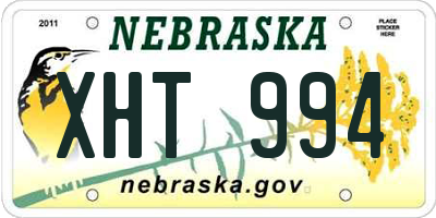 NE license plate XHT994