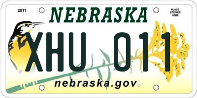 NE license plate XHU011