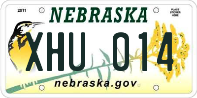 NE license plate XHU014