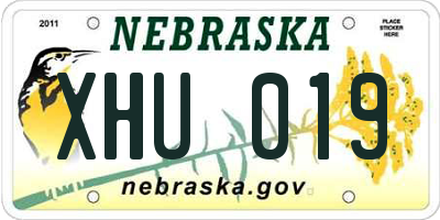 NE license plate XHU019