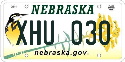 NE license plate XHU030