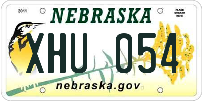 NE license plate XHU054