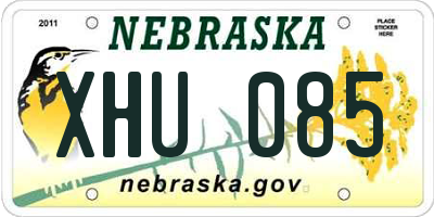 NE license plate XHU085