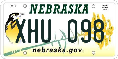 NE license plate XHU098