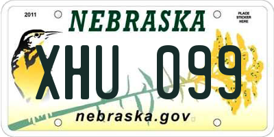 NE license plate XHU099