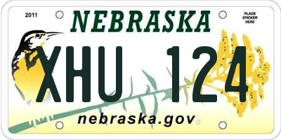 NE license plate XHU124