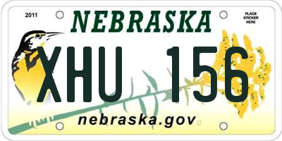 NE license plate XHU156