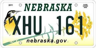 NE license plate XHU161