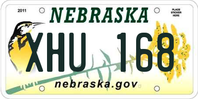 NE license plate XHU168