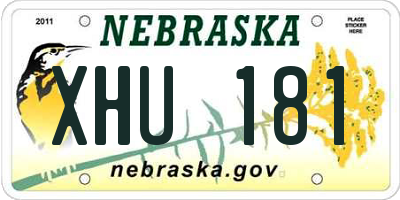 NE license plate XHU181