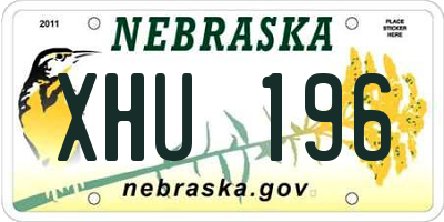 NE license plate XHU196