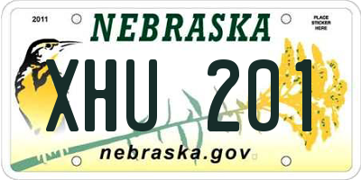 NE license plate XHU201