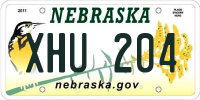 NE license plate XHU204