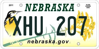 NE license plate XHU207