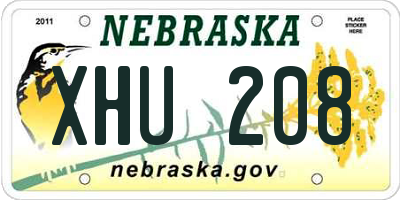 NE license plate XHU208