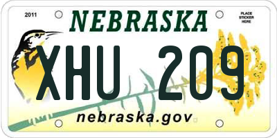 NE license plate XHU209