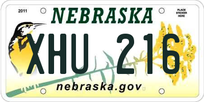 NE license plate XHU216