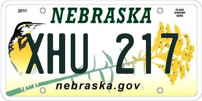 NE license plate XHU217