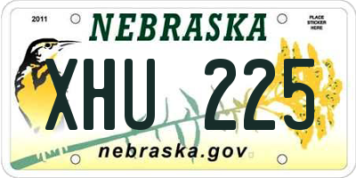 NE license plate XHU225