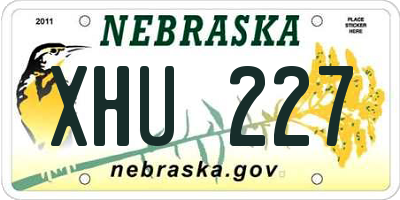 NE license plate XHU227