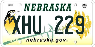 NE license plate XHU229