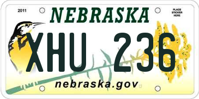 NE license plate XHU236