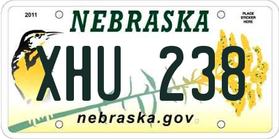 NE license plate XHU238