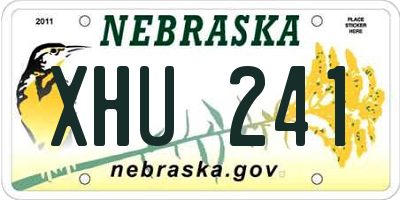 NE license plate XHU241