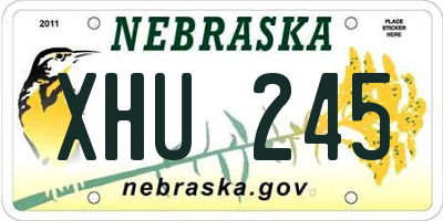 NE license plate XHU245