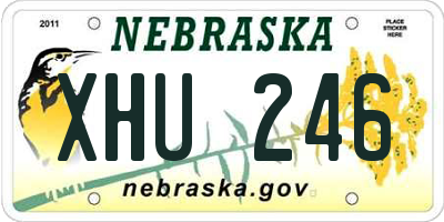 NE license plate XHU246